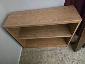 lot 296 image: Wood Grain Two-Shelf Bookcase