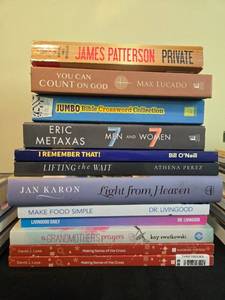 lot 332 image: Collection of Inspirational and Fiction Books Including James Patterson, Max Lucado, and More