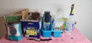 lot 353 image: Assorted Household Cleaning Supplies and Tools Collection - content quantities unverified