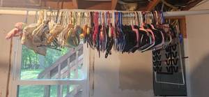 lot 355 image: Collection of Mixed Clothes Hangers Fabric, Plastic, and Metal