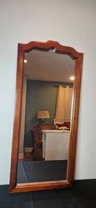 lot 361 image: Pulaski Wood Framed Wall Mirror 44x20 Inches