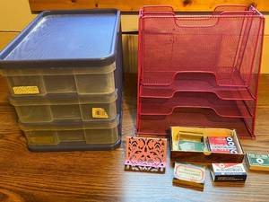 lot 403 image: Office Storage Organizers and Vintage Desk Accessories Collection