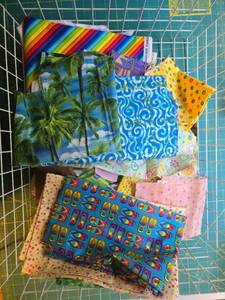lot 430 image: Colorful Assorted Cotton Fabric Quarters Lot with Novelty Prints