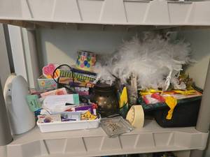 lot 448 image: Crafting and Party Supplies Lot with Decor Items and Accessories