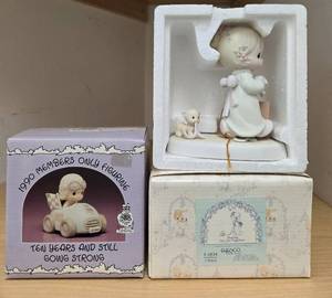 lot 490 image: Lot of 2 Precious Moments Figurines Sharing Our Joy Together and 1990 Members Only Car