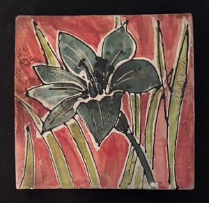 lot 36R image: Jude Reiling Handmade Flower Tile Wall Art