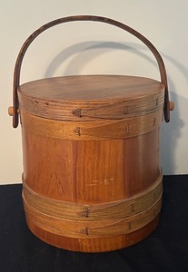 lot 40R image: Vintage Wooden Bucket with Lid