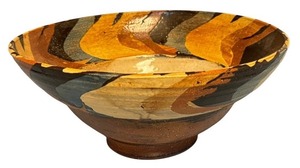 lot 40 image: Artisan Handcrafted Pottery Bowl with Abstract Design