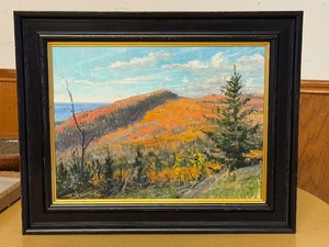 lot 2 image: Joshua L. Cunningham Original Oil Painting A View of LeVeaux