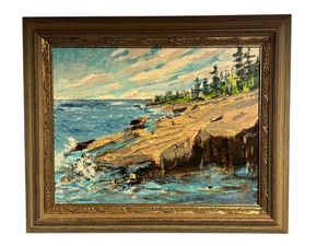 lot 6 image: Framed Original Oil Painting Stoney Point West by James Wilcox Dimmers