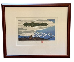 lot 8 image: Framed Jim Meyer Signed Woodblock Print Island of the Sky 420