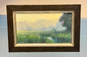 lot 10 image: Joshua Cunningham Framed Oil Painting Dew and Dawn