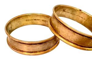 lot 18 image: Set of 2 Antique Sterling Silver Napkin Rings