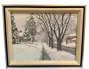 lot 199 image: Jon Bates Original Winter Scene Sunny Side Wooddale Oil on Canvas