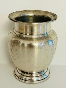 lot 410 image: Restoration Hardware Silvertone Vase