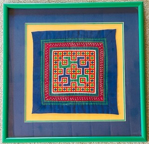 lot 351 image: Vintage Framed Ethnic Textile