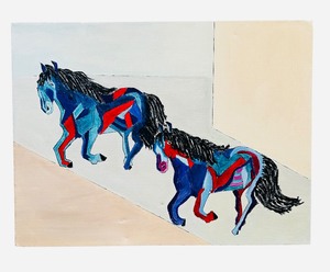 lot 353 image: Colorful Horse Artwork on Canvas 12 x 16