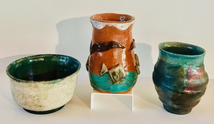 lot 341 image: Three Artisan Crafted Pottery Pieces