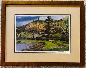 lot 316 image: Framed Landscape Watercolor  by Joseph D. Litchfield