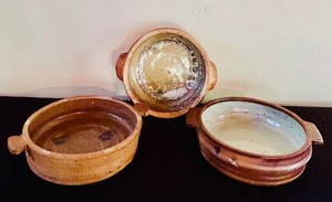 lot 309 image: Set of 3 Handcrafted Ceramic Serving Bowls