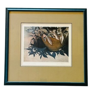 lot 304 image: Signed Framed Print Leaves Alone by Louise Noelle