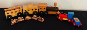 lot 259 image: Vintage Wooden Toys Trains