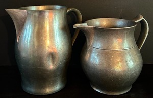 lot 145 image: Two Vintage Pewter Pitchers