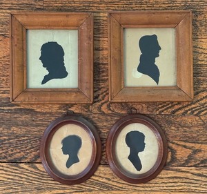 lot 46 image: Set of 4 Vintage Framed Silhouette Portrait Prints