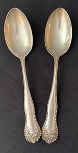 lot 105R image: Pair of Vintage Sterling Silver Spoons with Engraved Handles
