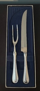 lot 127R image: 2-Piece Stainless Steel Carving Set with Knife and Fork