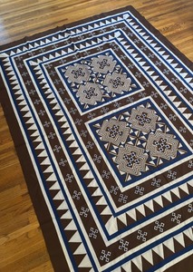 lot 222 image: Handmade Geometric Patchwork Quilt