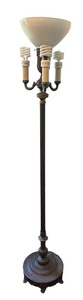 lot 287 image: Vintage Floor Lamp with Glass Shade