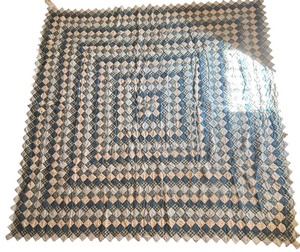 lot 364 image: Vintage Blue and Tan Patchwork Quilt