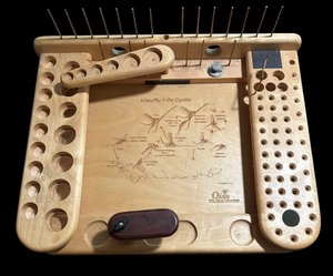 lot 450 image: Oasis Fly Tying Bench with Mayfly Life Cycle Engraving
