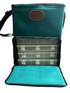 lot 459 image: Cabelas Soft-Sided Tacklebox with Plastic Organizer Trays