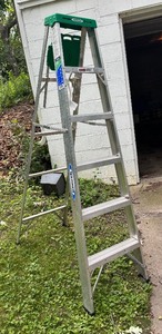 lot 462 image: Werner 6 Foot Aluminum Step Ladder Model 356