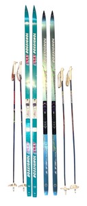 lot 464 image: Set of 2 Vintage Rossignol Cross Country Skis with Poles