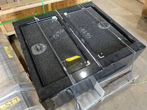 lot 409 image: Two Black Granite Utility Boxes With Hinged Lids