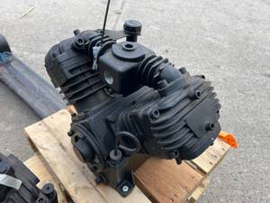 lot 412 image: V-Twin Compressor Pump on Wooden Pallet