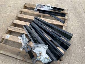 lot 432 image: Black Steel Brackets with Hardware Set