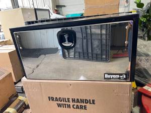 lot 490 image: Buyers Products Black Powder Coated Steel Toolbox With Stainless Steel Latch