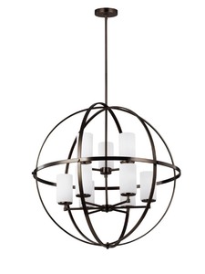 lot 10 image: Chandelier - Generation Lighting Alturas 9 Light 33 Wide Outdoor Pillar Candle Chandelier