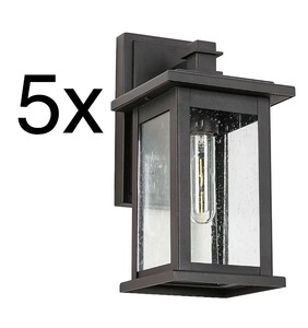 lot 13 image: 5X - Flynama Outdoor Wall Lights 1 -Light 12-in H Black Hardwired Outdoor Wall Light