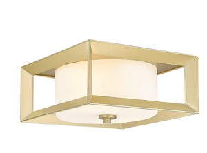 lot 18 image: LTMATE JAZAVA 2 -Light 11.4-in Gold Flush Mount Light