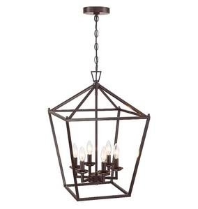 lot 20 image: Hukoro 6 -Light Dark Bronze Traditional Geometric Large Hanging Pendant light