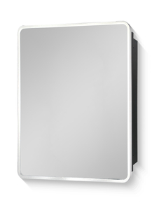 lot 35 image: 24x30 inch Silver Metal Framed Wall mount or Recessed Bathroom Medicine Cabinet with Mirror