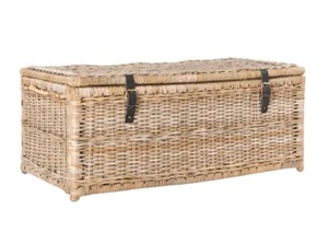 lot 41 image: Happimess Caden 46 Wide Wicker Collapsible Storage Trunk