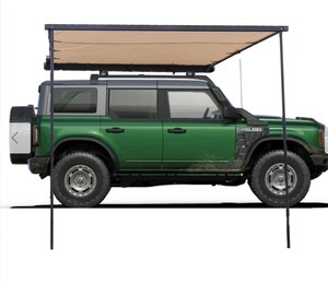 lot 44 image: BENEHIKE - ALUMINUM SHELL 8.2 X 6.7 FEET CAR SIDE AWNING, PULL OUT ROOFTOP TENT SHELTER