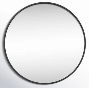 lot 50 image: 48 Round Wall mounted Mirrer - Black Frame