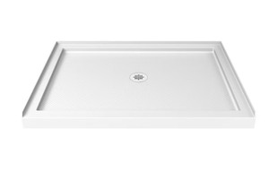 lot 6 image: DreamLine SlimLine 36-in W x 48-in L Center White Single Threshold Rectangle Shower Pan Base